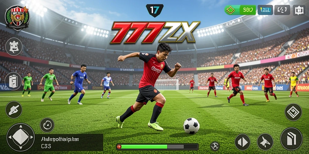 Screenshot utama 777ZX menunjukkan pemain bersaing dalam pertandingan olahraga.