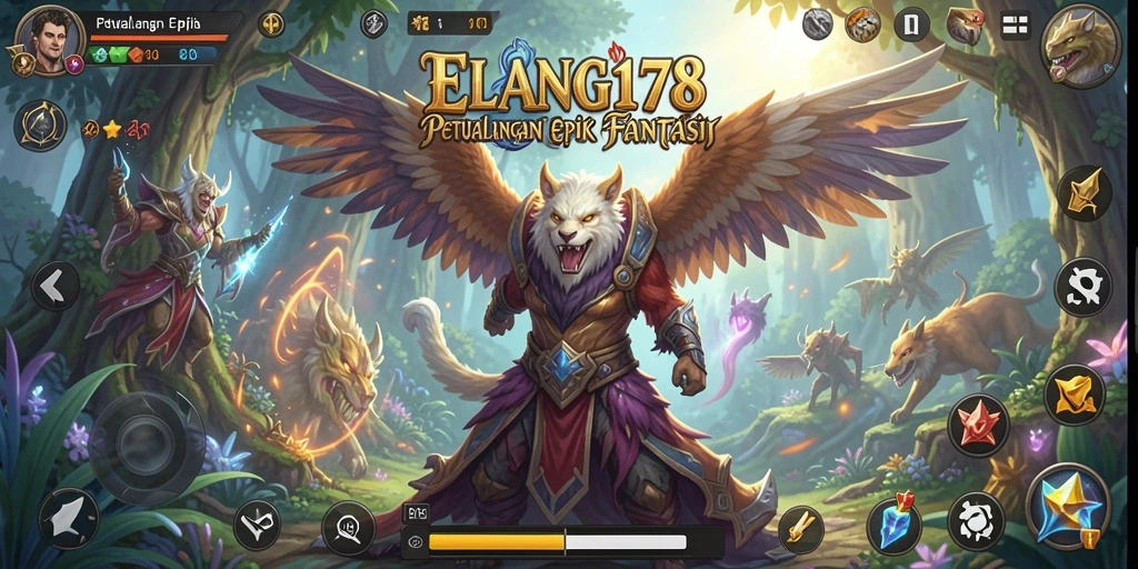 Tampilan gameplay <strong>ELANG178</strong> yang penuh aksi dan strategi RPG.