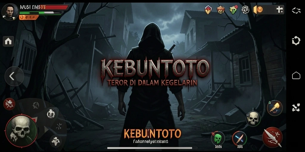 Gameplay KEBUNTOTO dengan suasana menakutkan dan mencekam.