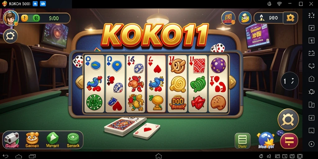 Screenshot KOKO11 menampilkan gameplay domino yang mengasyikkan dan interaktif.