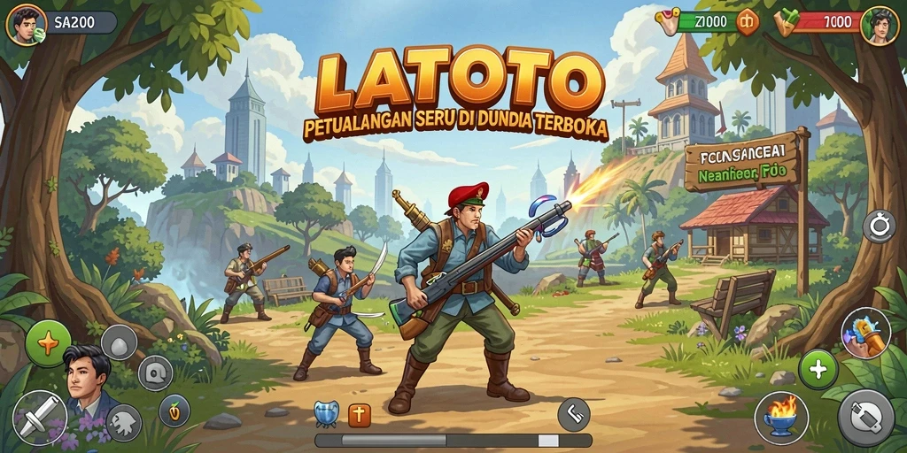 Gameplay seru LATOTO di dunia terbuka yang luas.