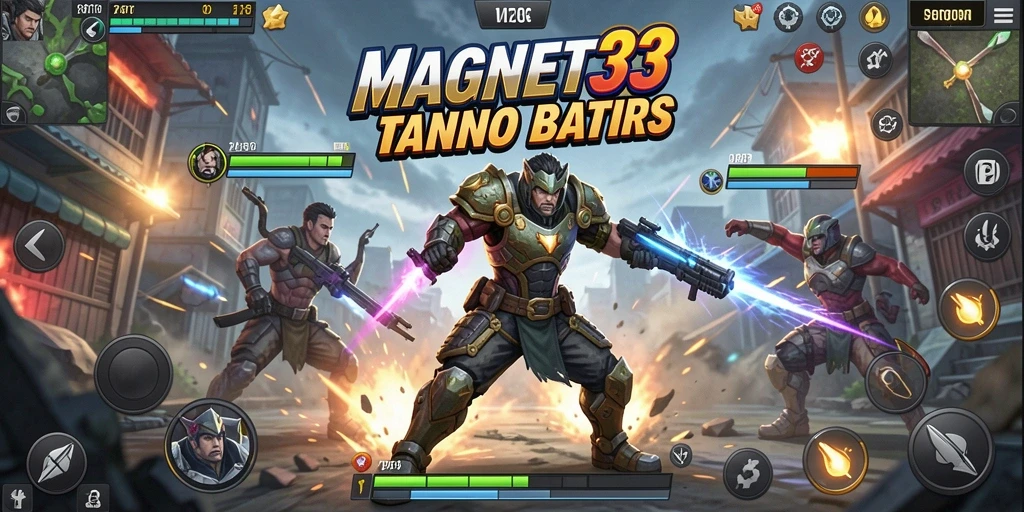 Tampilan aksi seru dalam gameplay MAGNET33 dengan pertarungan mendebarkan.