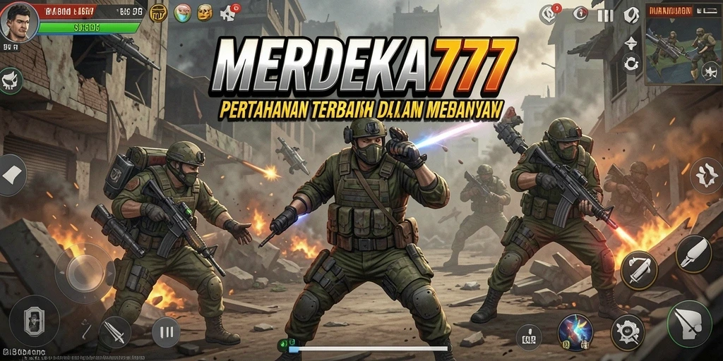 Gameplay seru dan menantang dalam MERDEKA777 Tower Defense.