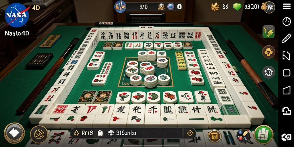 Screenshot gameplay NASA4D dengan tampilan ubin Mahjong yang menarik.
