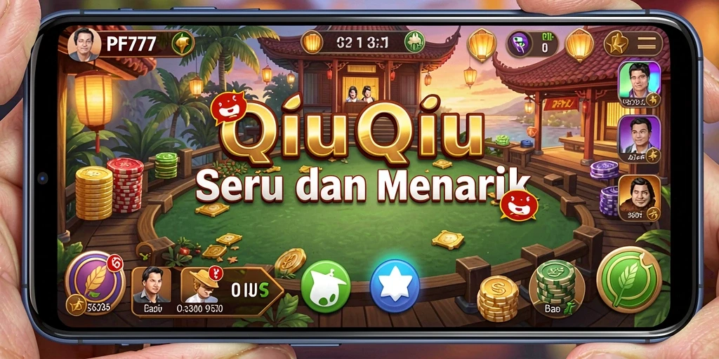 Screenshot gameplay PF777 menampilkan aksi seru permainan QiuQiu.