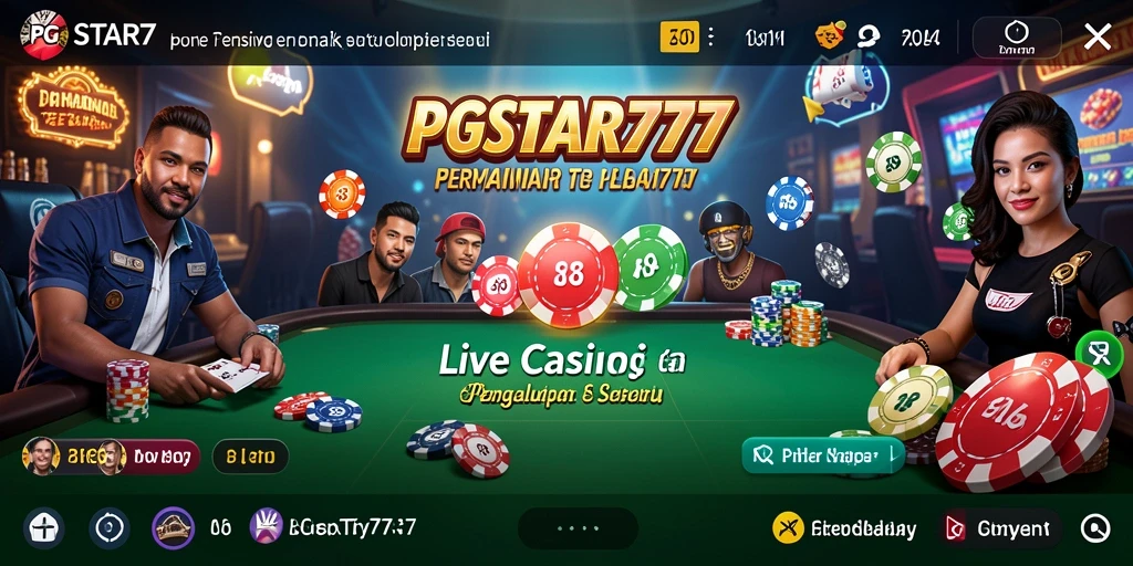 Screenshot PGSTAR777 menunjukkan dealer langsung dan permainan yang mendebarkan.