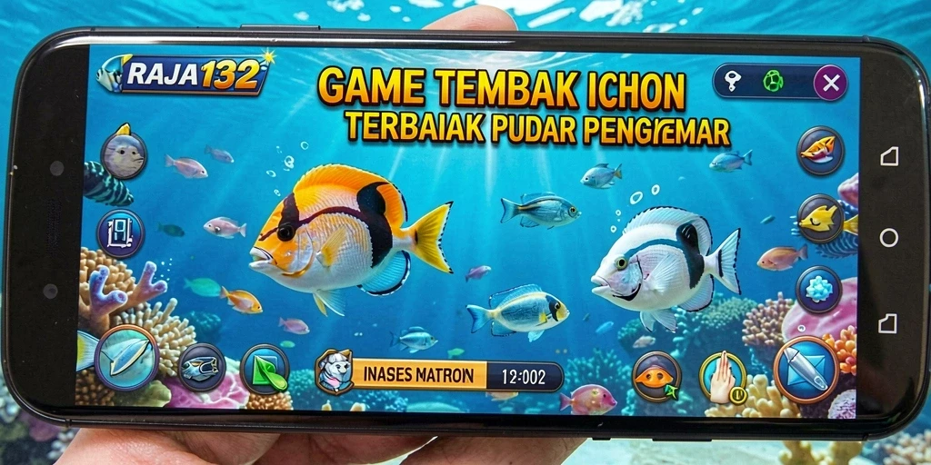 Tampilan gameplay seru di RAJA132 dengan ikan berwarna-warni.
