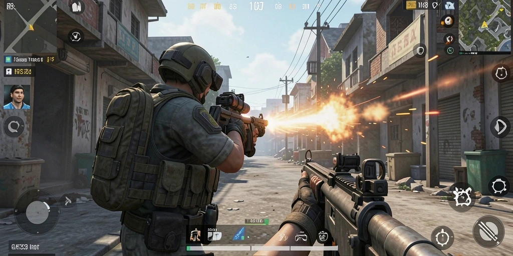 Screenshot gameplay RR33 dengan aksi seru dan lingkungan yang mendetail.