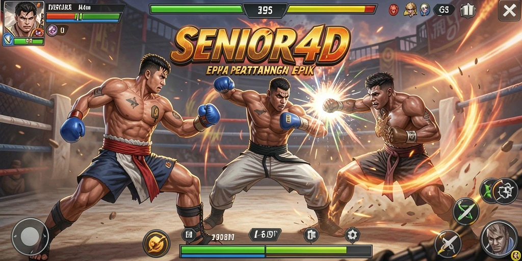 Menampilkan pertarungan seru dalam SENIOR4D dengan grafis yang mengesankan.