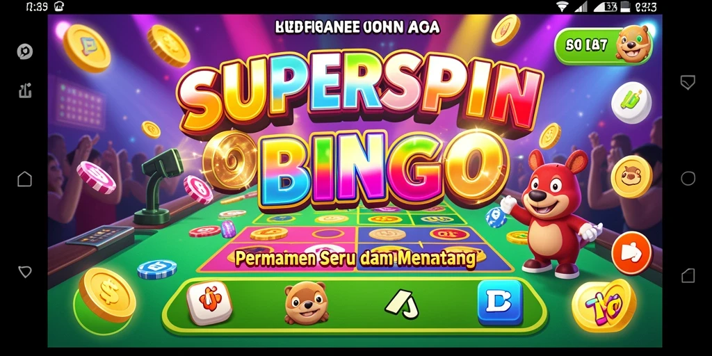 Screenshot SUPERSPIN menunjukkan gameplay Bingo yang seru dan interaktif.