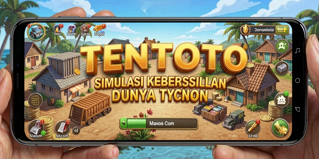 Tangkapan layar gameplay TENTOTO menampilkan aksi seru membangun bisnis Tycoon.