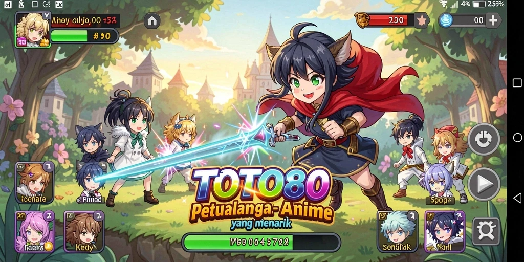 Tampilan gameplay TOTO80 yang menarik dengan karakter anime favorit.