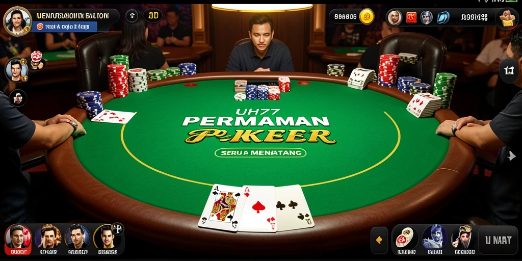 Tampilan gameplay UH77 yang seru dan menantang di meja poker.
