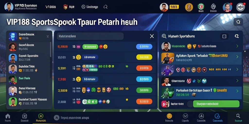 Tampilan menarik aplikasi VIP188 dengan berbagai pilihan taruhan olahraga.