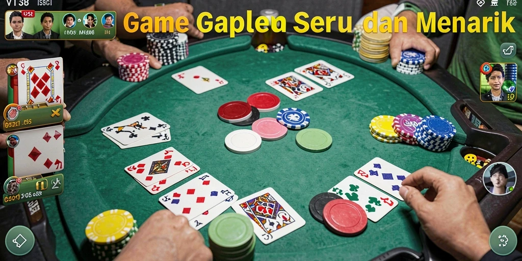 Tampilan gameplay Gaple yang menarik dan interaktif.