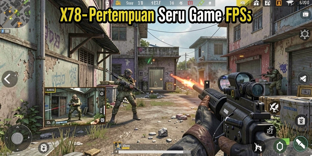 Tangkapan layar X78 menampilkan aksi tembak-menembak yang seru dan intens.